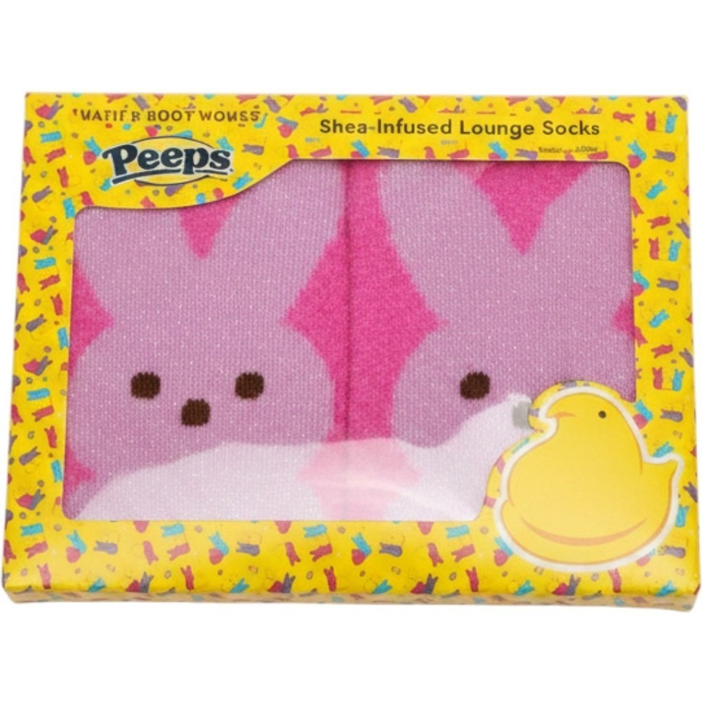 Bath & Body Works Easter Pink Bunny PEEPS Shea Infused Lounge Socks NEW